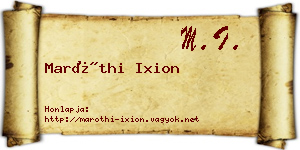 Maróthi Ixion névjegykártya